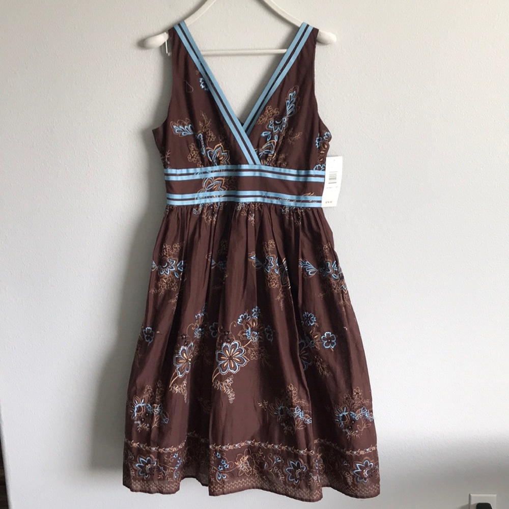 NWT BLUE AND BROWN DRESS (still in store now)